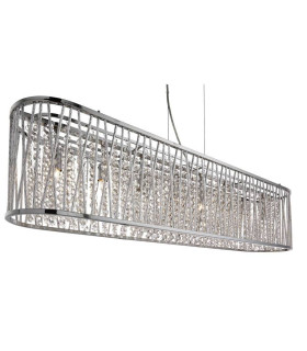 Elise 8 Light Ceiling Pendant Bar Chrome with Crystals G9_Main