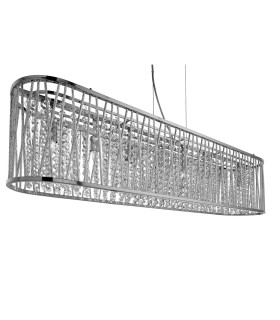 Elise 8 Light Ceiling Pendant Bar Chrome with Crystals G9_Off