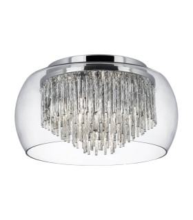 Curva 4 Light Flush Ceiling Light Chrome and Glass G9_Main