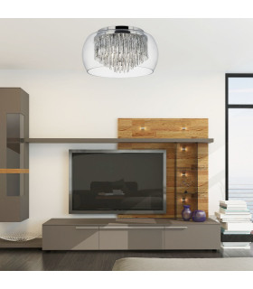 Curva 4 Light Flush Ceiling Light Chrome and Glass G9_Room
