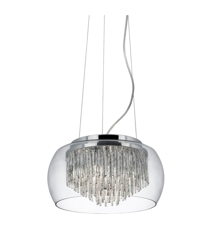 Curva 4 Light Ceiling Pendant Chrome Glass G9_Off
