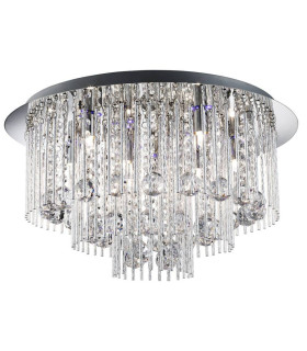 Beatrix LED 8 Light Flush Ceiling Light Chrome Crystal G9_Main