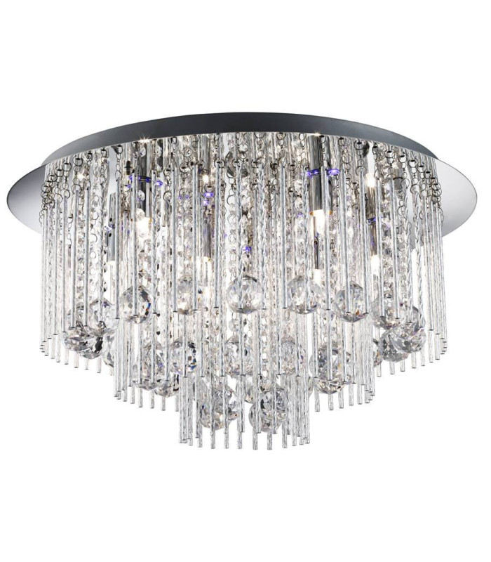 Beatrix LED 8 Light Flush Ceiling Light Chrome Crystal G9_Main