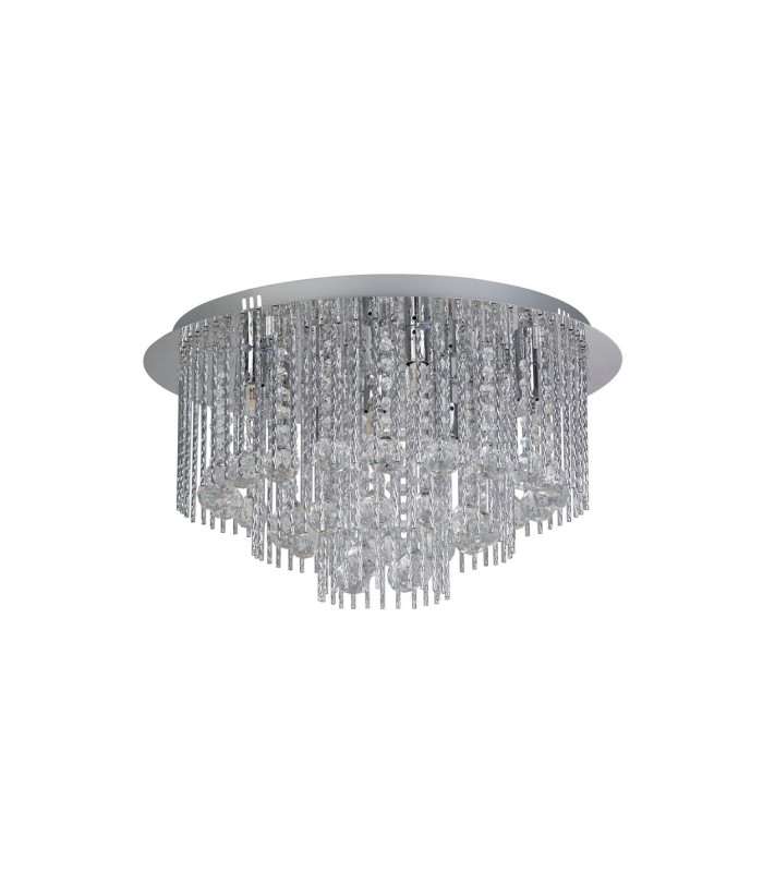 Beatrix LED 8 Light Flush Ceiling Light Chrome Crystal G9_Off