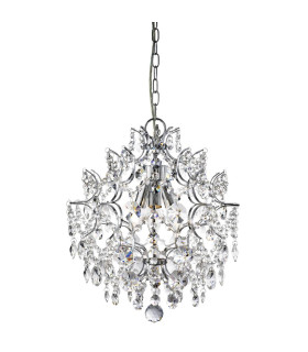 Harrietta 3 Light Ceiling Pendant Chrome with Crystals E14_Main