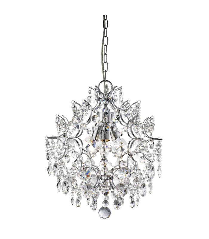 Harrietta 3 Light Ceiling Pendant Chrome with Crystals E14_Main