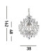 Harrietta 3 Light Ceiling Pendant Chrome with Crystals E14_Line