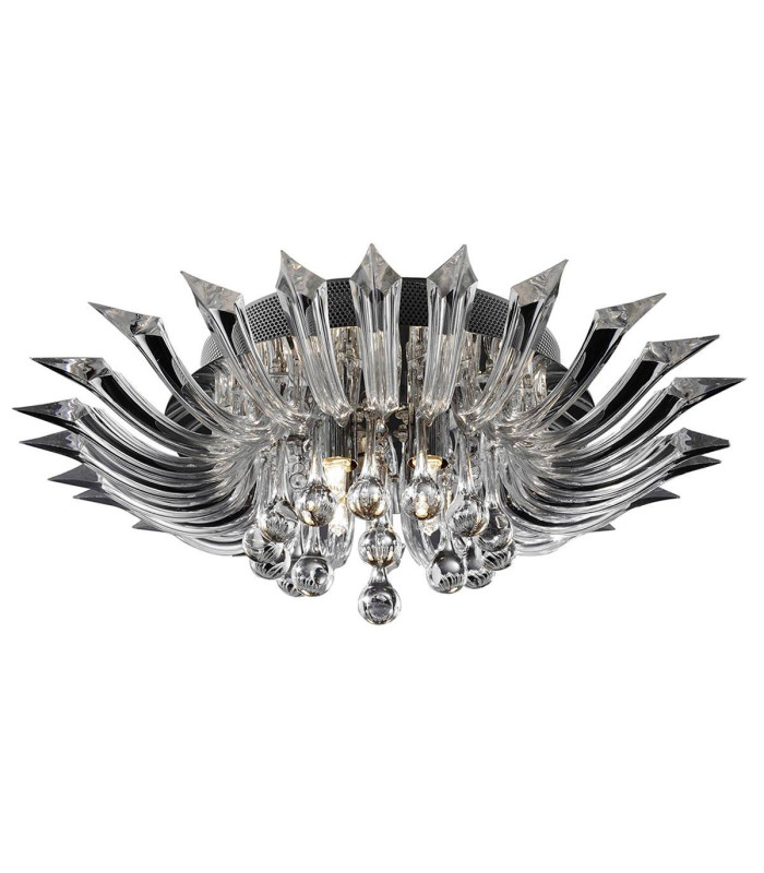 Crystoria LED 5 Light Flush Ceiling Light Chrome Crystal G9_Main