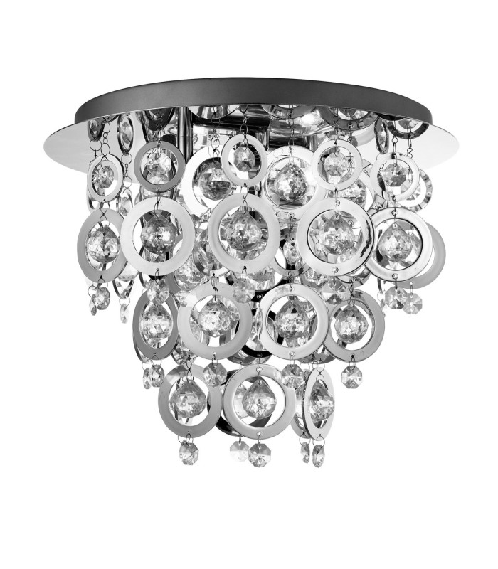 3 Light Flush Ceiling Light Chrome E14_Off
