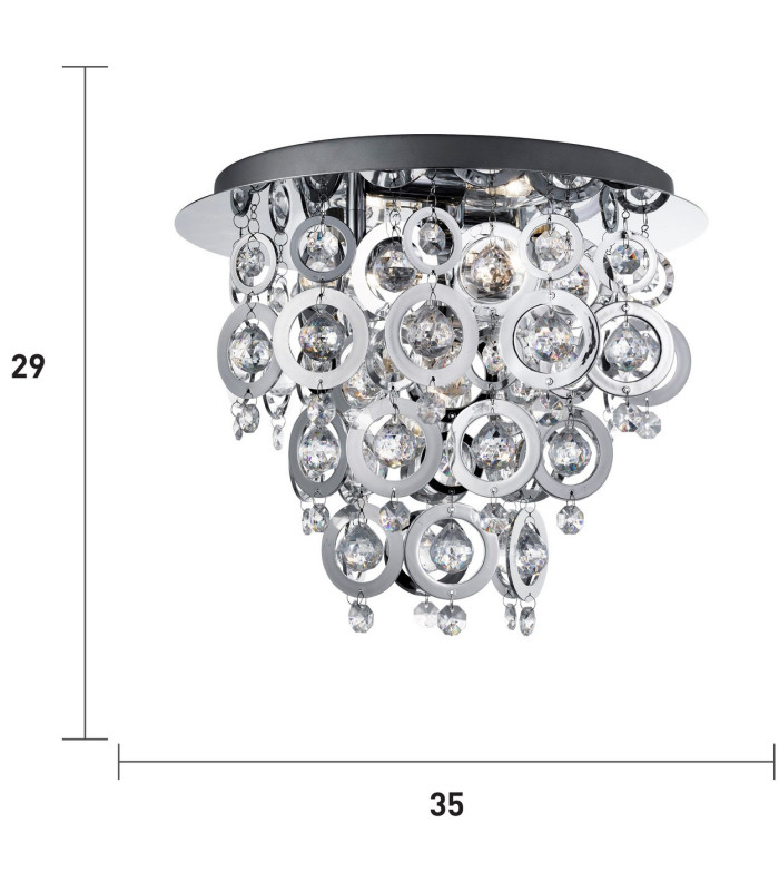 3 Light Flush Ceiling Light Chrome E14_Line