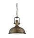 Industrial 1 Light Dome Ceiling Pendant Black gold with Glass Diffuser E27_Main