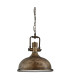 Industrial 1 Light Dome Ceiling Pendant Black gold with Glass Diffuser E27_Off