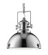 Industrial 1 Light Dome Ceiling Pendant Chrome with Acrylic Diffuser E27_Main