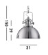 Industrial 1 Light Dome Ceiling Pendant Satin Silver with Acrylic Diffuser E27_Line