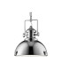 Industrial 1 Light Dome Ceiling Pendant Chrome with Acrylic Diffuser E27_Off