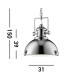 Industrial 1 Light Dome Ceiling Pendant Chrome with Acrylic Diffuser E27_Line