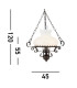 Hurricane 1 Light Ceiling Pendant Rustic with Opal Glass Shade E27_Line