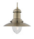 Fisherman 1 Light Dome Ceiling Pendant Antique Brass Clear Glass Medium E27_Main