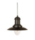 Fisherman 1 Light Dome Ceiling Pendant Black Clear Glass Medium E27_Off