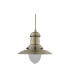 Fisherman 1 Light Dome Ceiling Pendant Antique Brass Clear Glass Medium E27_Off