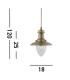 Fisherman 1 Light Dome Ceiling Pendant Antique Brass Seeded Glass E27_Line