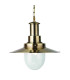 Fisherman 1 Light Dome Ceiling Pendant Antique Brass Seeded Glass E27_Main