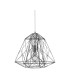 Geometric Cage 1 Light Wire Ceiling Pendant Chrome E27_Off