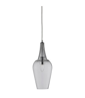 Whisk 1 Light Ceiling Pendant Chrome with Clear Glass Shade E27_Off