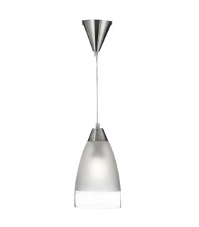 Ceiling Pendant Chrome with Clear And Frosted Glass Shade E27_Main