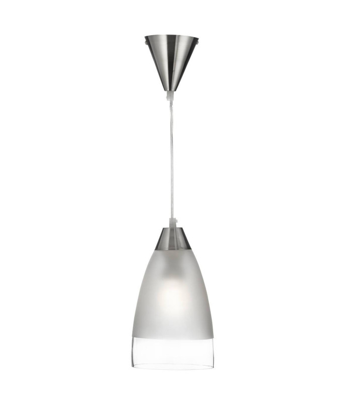 Ceiling Pendant Chrome with Clear And Frosted Glass Shade E27_Main