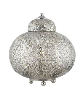 Fretwork 1 Light Moroccan Table Lamp Shiny Nickel E14_Main