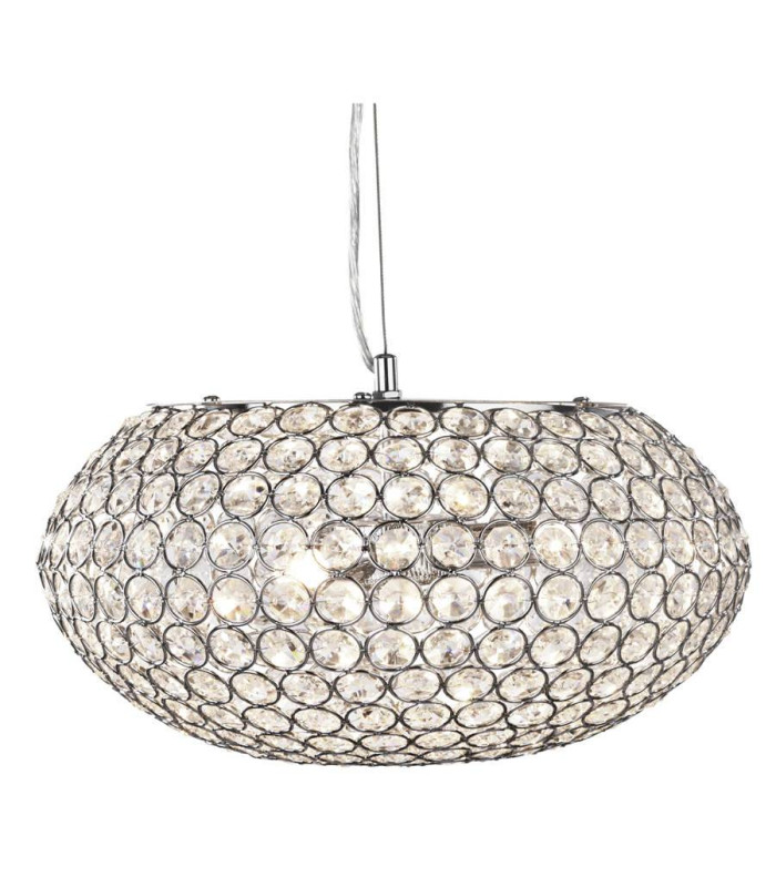 Chantilly 3 Light Ceiling Pendant Chrome with Glass Crystals G9_Main