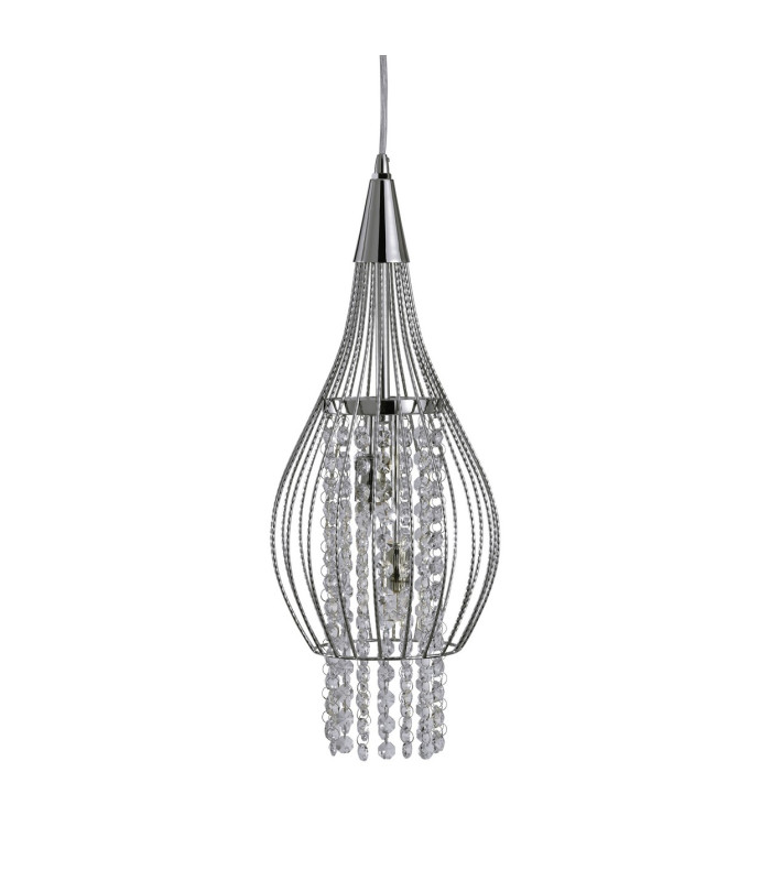 Rocket 2 Light Ceiling Pendant Chrome with Glass Crystals G9_Off