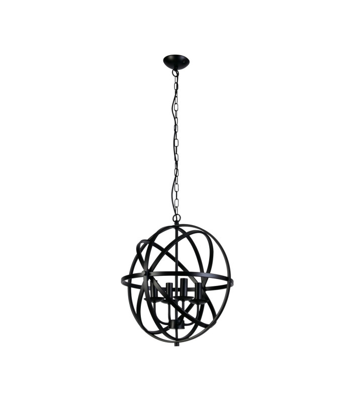 Orbit 4 Light Spherical Cage Ceiling Pendant Matt Black E14_Off