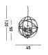 Orbit 4 Light Spherical Cage Ceiling Pendant Matt Black E14_Line