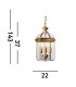3 Light Ceiling Lantern Pendant Antique Brass E14_Line