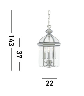 3 Light Ceiling Lantern Pendant Chrome E14_Line