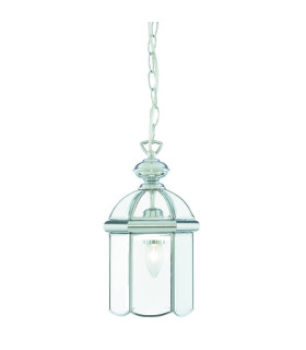 1 Light Ceiling Lantern Pendant Chrome E27_Main