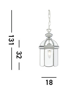 1 Light Ceiling Lantern Pendant Chrome E27_Line
