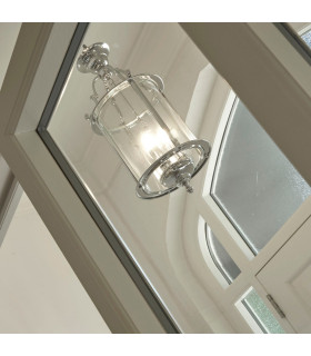 3 Light Ceiling Lantern Pendant Chrome Clear Glass E14_Room