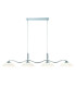 4 Light Ceiling Pendant Chrome Frosted Glass Four Waved Bar G9_Main
