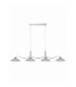 4 Light Ceiling Pendant Chrome Frosted Glass Four Waved Bar G9_Off