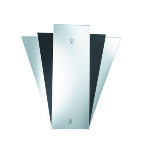 1 Light Indoor Wall Light Mirror with Black Glass Fan Style E14_Main
