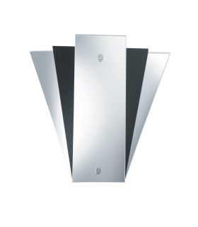 1 Light Indoor Wall Light Mirror with Black Glass Fan Style E14_Off