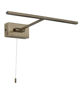 LED 7 Light Adjustable Picture Wall Light Antique Brass_Off