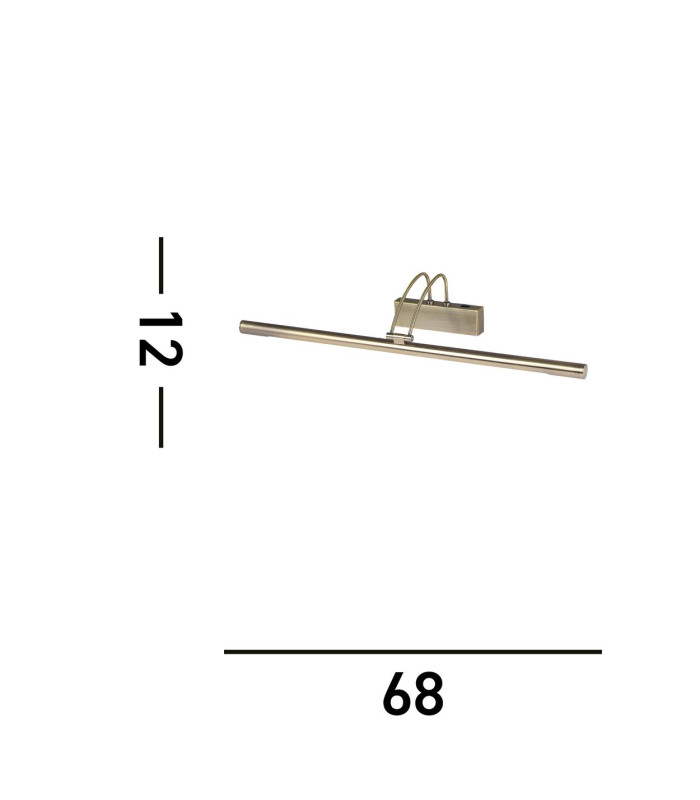 1 Light Adjustable Picture Wall Light Antique Brass_Line
