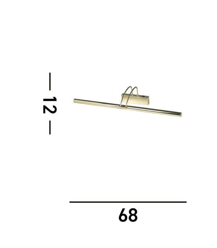 1 Light Adjustable Picture Wall Light Polished Brass_Line