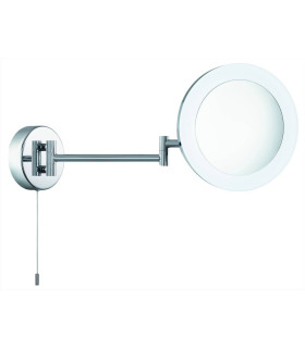 LED Swing Arm Magnifying Bathroom Mirror Chrome IP44_Main