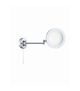 LED Swing Arm Magnifying Bathroom Mirror Chrome IP44_Off