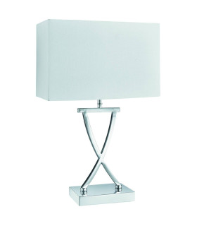 Club 1 Light Table Lamp Chrome with White Shade E14_Main